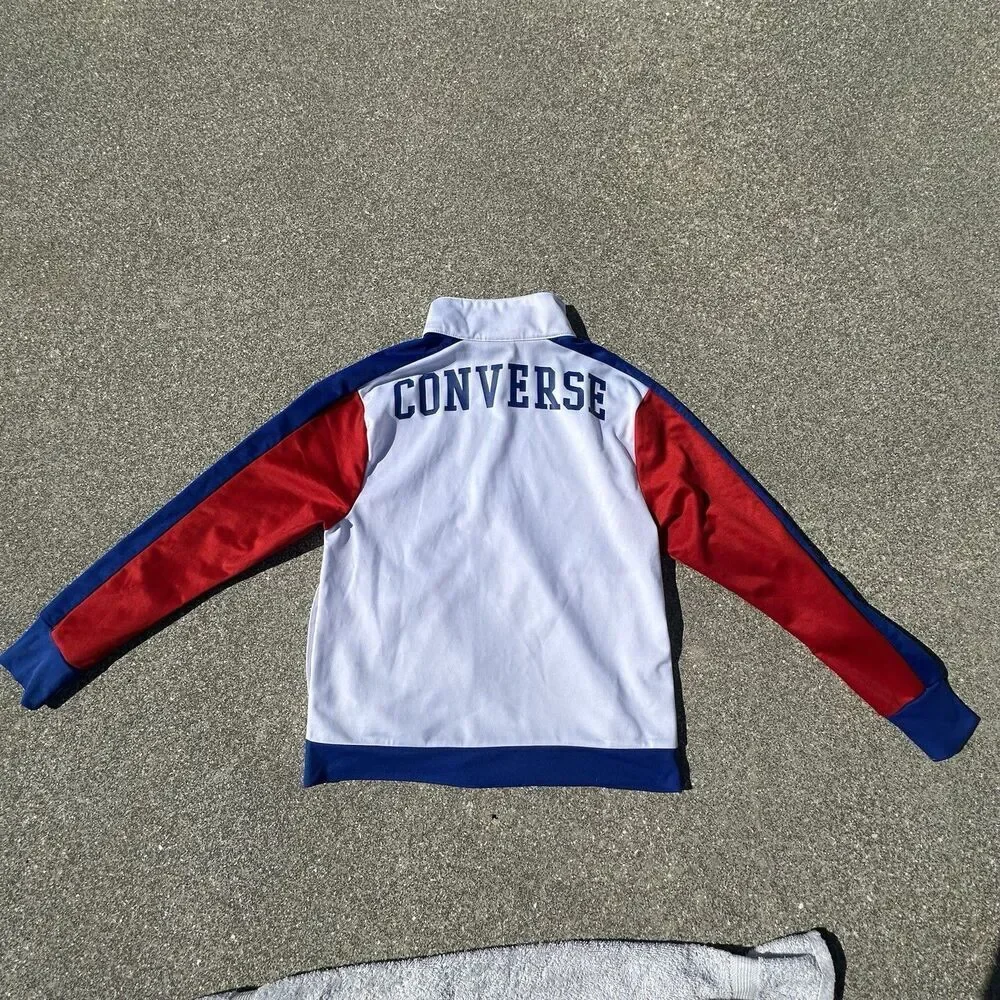 Converse Chuck Taylor Sweatshirt Boys Youth Large Regular White Full Zip Sports